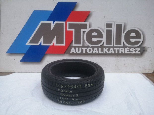 (1DB!) [GYRI HASZNLT] NYRI GUMI - 205/45R17 88W - MICHELIN - PRIMA